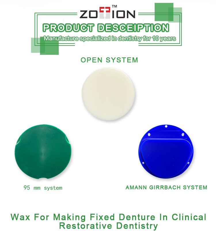 Wieland Cad Cam Open System Dental Wax disc White Wieland Cad Cam Open System Dental Wax disc White